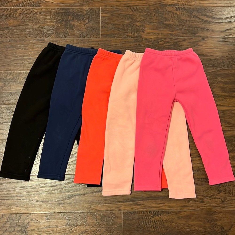 Fleece leggings, bundle of 5; size 5T